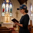 thumbnail image 7 of Unisex Digital Printed Christian Baseball Cap - Outdoor Travel Sun-Blocking Hat with Curved Brims, Breathable Lightweight Comfortable Cap for Adults Hiking Camping Daily Casual Use, 3*4*7in, Blue, 7 of 7