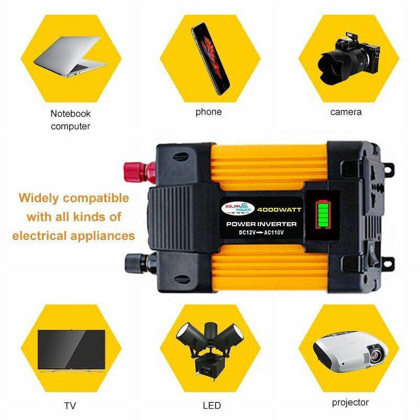 4000W Car Power Inverter 12V DC 110 AC Voltage Capacity Transformer Converter