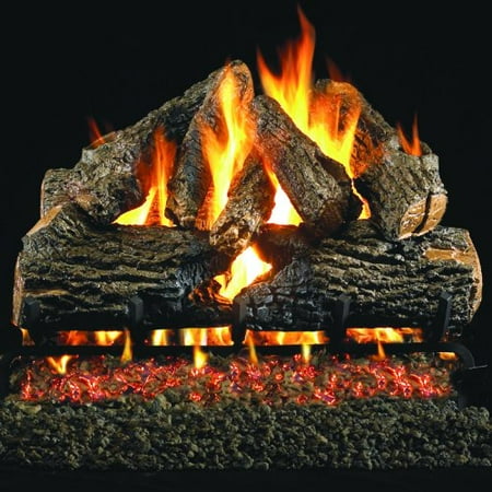 - Peterson Real Fyre 30-inch Charred Oak Gas Log Set With Vented Propane Ansi Certified G46 Burner - Manual Safety Pilot