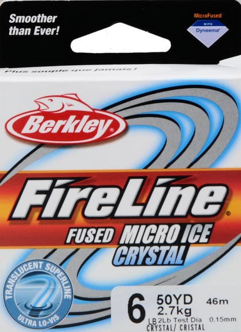 Berkley FireLine Fused Micro Ice Braided Fishing Line, 2lb, 50yd, Crystal 