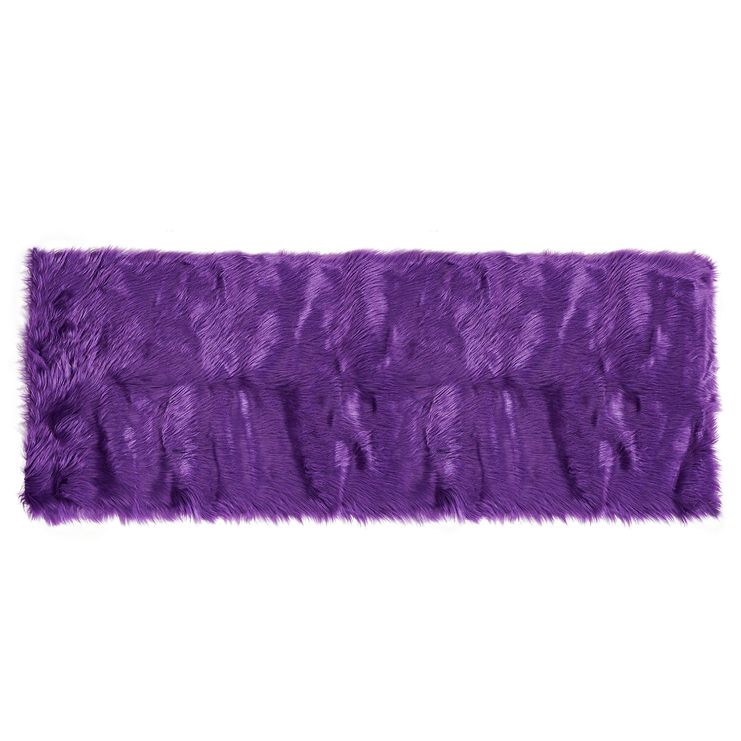 Unique Bargains Faux Sheepskin Rugs Plush Area Rug Purple 2x5 Feet