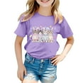 thumbnail image 3 of Tiijoy Girls Easter Short Sleeve T Shirt Cute Cartoon Crew Neck T-Shirt, Sizes 3-13, 3 of 3