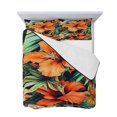 thumbnail image 7 of Burnt Orange Floral Twin Size Down Alternative Comforter, Lightweight Comforter Quilt Bedding Set with Pillow Shams Tropical Botanical Leaves Floral All Seasons Bed Comforter Duvet Insert 68"x86", 7 of 7