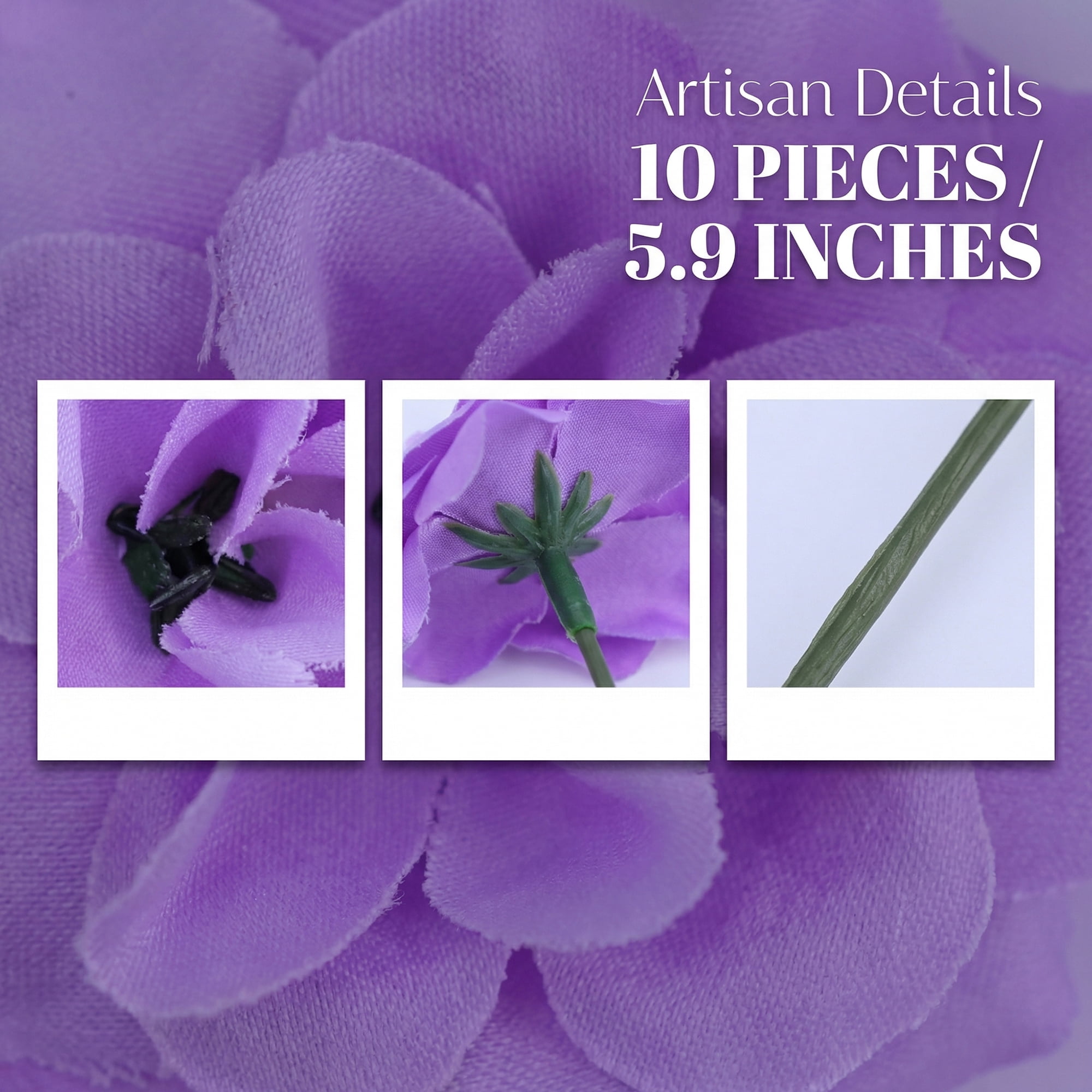Unique Bargains Artificial Roses Silk Detachable Heads Flowers for Decor Purple 5.9 in