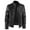 Black, variant on Men's Leather Jacket, Stand Collar PU Faux Leather, Zip-Up Motorcycle Bomber Jacket, Slim Fit Biker Coat