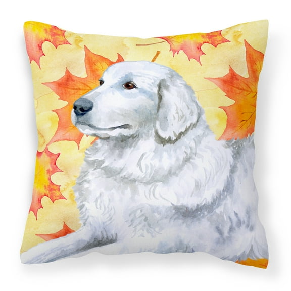 Carolines Treasures BB9936PW1414 Maremma Sheepdog Fall Fabric Decorative Pillow  14Hx14W multicolor