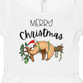 thumbnail image 3 of Inktastic Merry Christmas Cute Sloth with Santa Hat and Lights Girls Baby Dress, 3 of 4