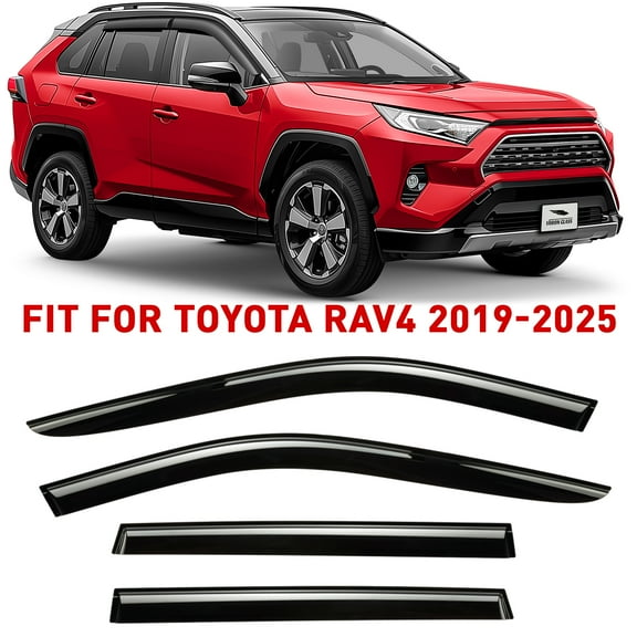 Voron Glass Tape-on Extra Durable Rain Guards for Toyota RAV4 2019-2025, Window Deflectors, Vent Window Visors, 4 Pieces - 120100