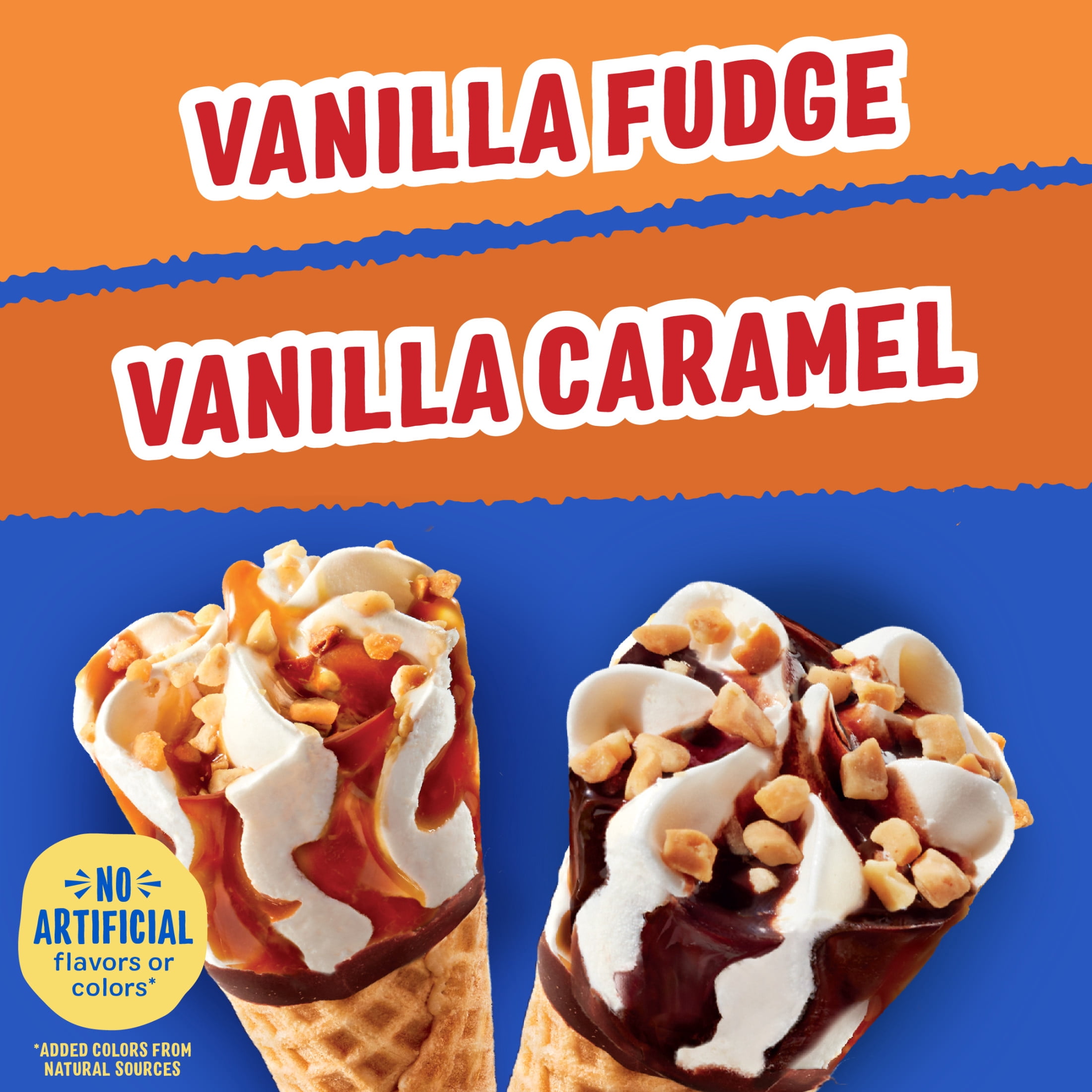 Drumstick Lil' Drums Vanilla Fudge And Caramel Swirl 12 Pack Ice Cream Sundae Cones