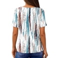 thumbnail image 5 of UVN Blouses for Women Summer Short Sleeve V Neck Button Shirts Dressy Casual Business Tunic Tops, 5 of 9