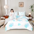 thumbnail image 4 of Manfei Valentine's Day 3-Piece Full Size Comforter Sets for Women Female Men,Blue Love Heart Print Bedding Comforter Set,Graffiti Splash Lightweight Bedding Sets,Breathable Home Decor, 4 of 8