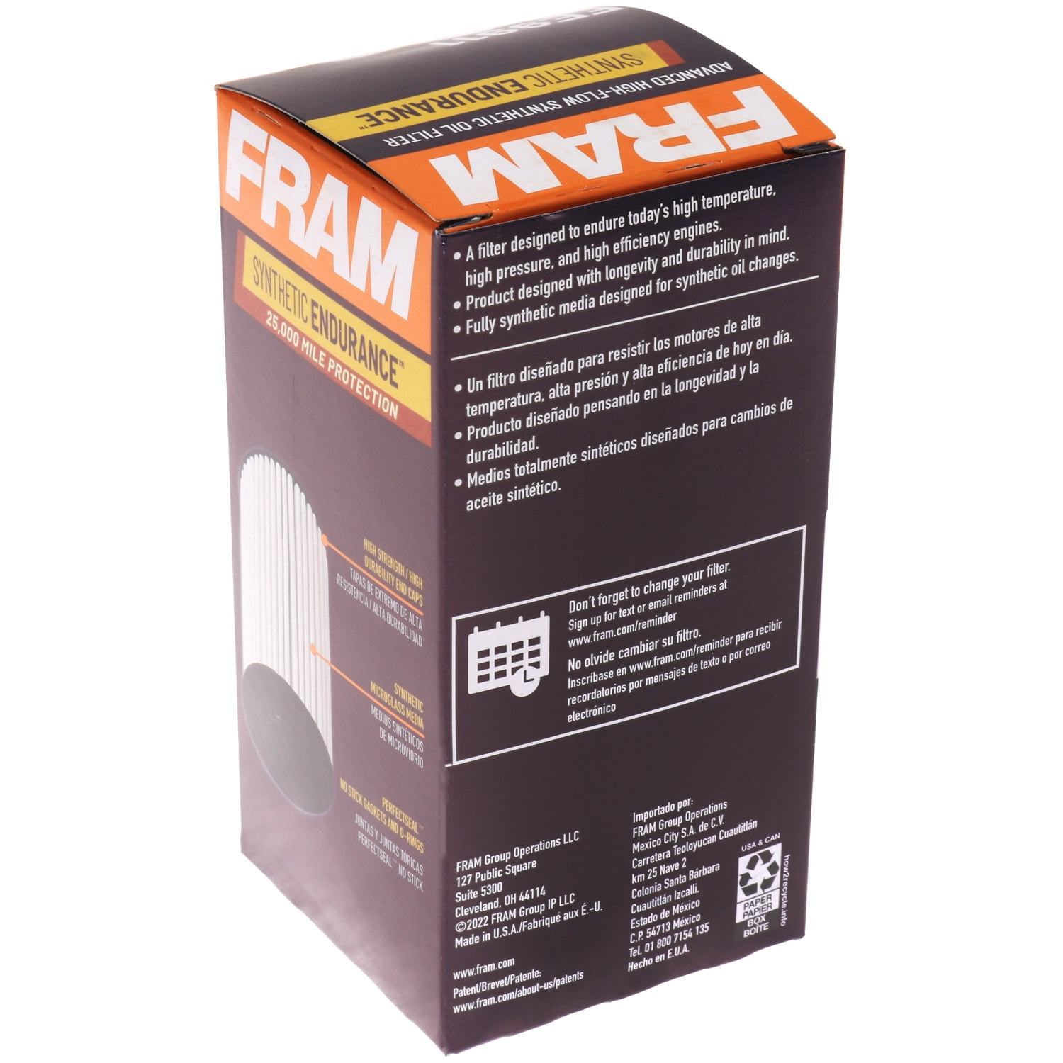 (6 pack) FRAM Synthetic Endurance Premium Oil Filter, FE9911, 25K mile Replacement Filter for Select Volkswagen Vehicles