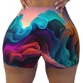 thumbnail image 2 of Lsque Colorful Surreal Landscape Pattern High Waisted Biker Shorts for Women-Tummy Control Fitness Athletic Workout Running Yoga Gym Shorts,Moisture-Wicking-Large, 2 of 9