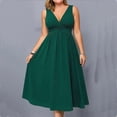 thumbnail image 3 of LIaqionyy Women's Plus Size Midi Dress Sleeveless Elegant V Neck Party Vacation Dresses Casual Summer Sundress S-XXXXXL, 3 of 5