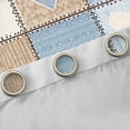 thumbnail image 4 of Manfei Teens Love Heart Black Out Curtains, Vintage Stripes Art Curtains Pack of 2 (42x63 Each), Blue Patchwork Plaid Bedroom Curtains, Window Curtains Bedroom Decor, 4 of 6