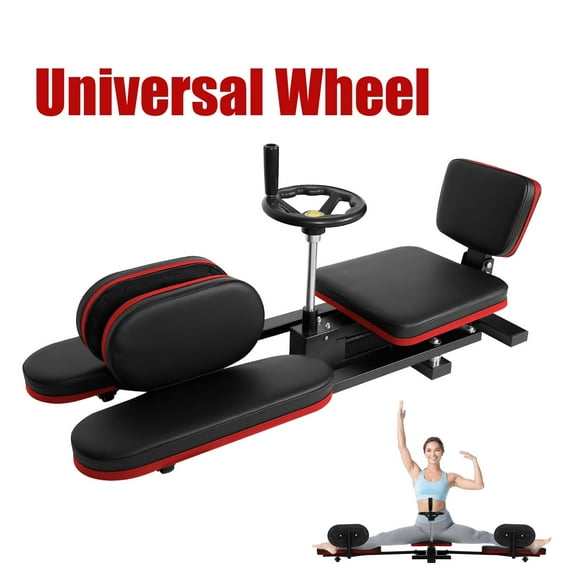 Red Split Adjustable Leg Stretcher Machine for Gym, 400 LBS Metal Heavy Duty Split Machine Training Equipment, Silent Wheels 38.5x16.5x15 Inch