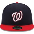 thumbnail image 2 of Men's New Era Navy/Red Washington Nationals Alternate Authentic Collection On-Field 59FIFTY Fitted Hat, 2 of 6