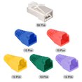 thumbnail image 3 of RJ45 Cat6 Shielded Connectors RJ45 Ends Shield Modular 8P8C Connector with Boots Cover 50pcs, 3 of 7