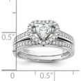thumbnail image 5 of Sterling Silver Rhodium-Plated Cz Heart And Band 2 Ring Setsize 7 (Width 1.9 To 2.5) - Jbsp, 5 of 5