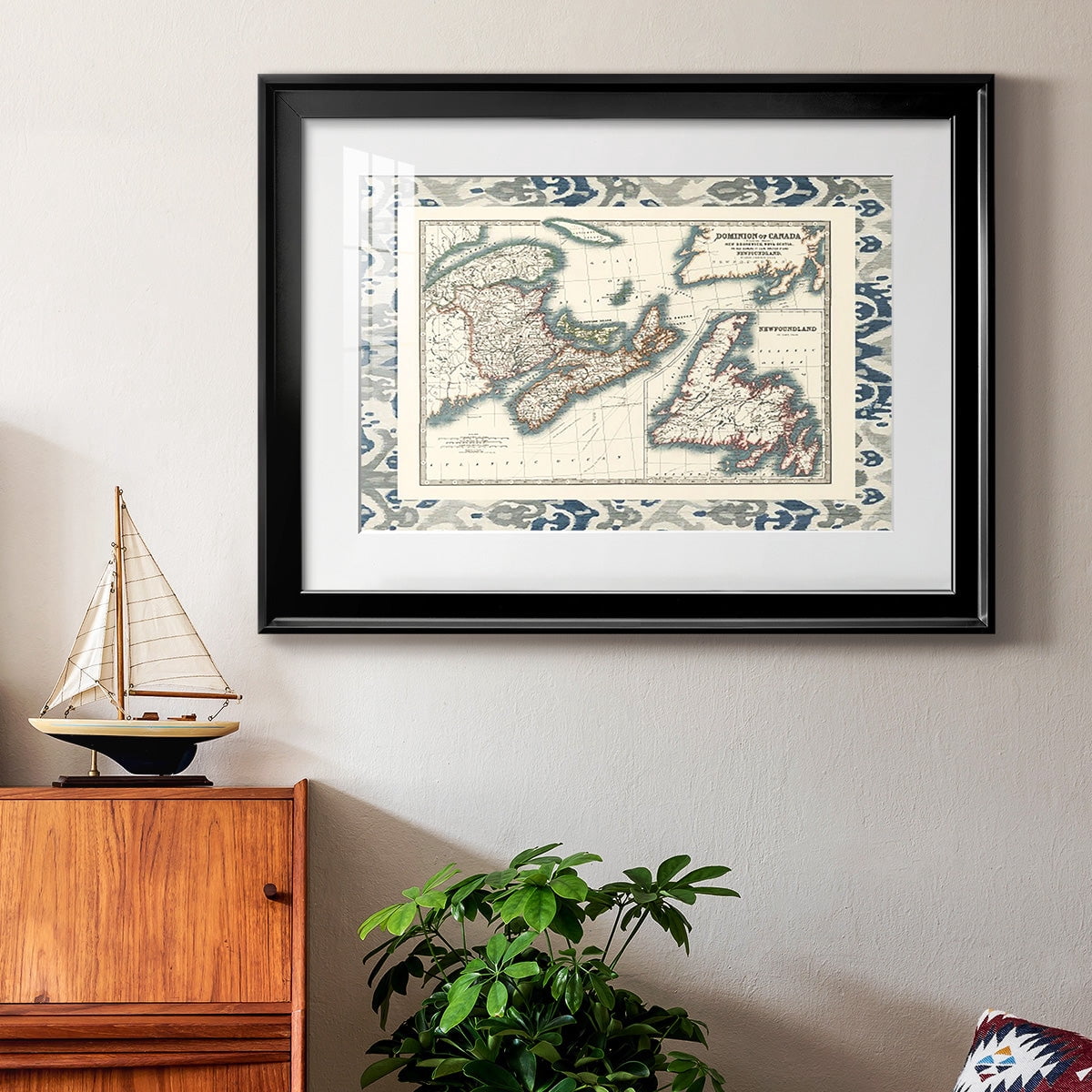 Bordered Map of Canada Premium Framed Print - Ready to Hang