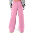 thumbnail image 2 of Women's Sweatpants Valentine's Day Bow Print Relaxed Fit Athletic Pants With Drawstring Running Trousers With Pocket Pink XL, 2 of 7