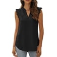 thumbnail image 1 of Txlixc, camisetas sin mangas de verano para mujer, sin mangas, lisas/flores/hojas, camisas de encaje con cuello en V, chaleco informal suelto para mujer Txlixc  Estilo de ocio, 1 of 6