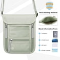 thumbnail image 3 of Funda de cuello con soporte para pasaporte WALNEW, bloqueo RFID, color verde claro, 3 of 9