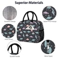 thumbnail image 4 of Womens Black Dinosaurs Stars Pterosaurs Pattern Lunch Box for Work,Insulated Lunch Bag for Women,Loncheras Para Mujer,Leakproof Adult Lunch Bag for Work,Beach,Travel,Picnic,Camping, 4 of 7