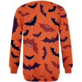thumbnail image 4 of Chandail en Molleton Citrouille Chat pour Femmes Halloween Col Rond Pull Manches Longues Hauts Décontractés Amples, 4 of 5