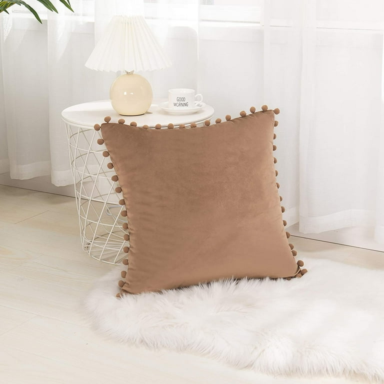 Solid Velvet Throw Pillow Covers Soft Modern Square - Temu