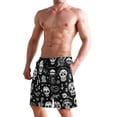 thumbnail image 2 of Dailycode Men's Quick Dry Swim Trunks Beach Shorts Casual Summer Board Shorts with Pockets, Skeleton Skull Guitar Rose, 2 of 8