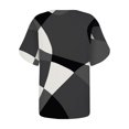 thumbnail image 5 of Wycnly Womens Blouses and Tops Dressy Comfy Breathable Loose Fit Fashion Button up Cold Shoulder Tshirts Summer Geometric Print V-Neck Short Sleeve Cute Tees Tops Gray l, 5 of 5