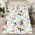 thumbnail image 2 of Castle Fairy Boys Girls Kawaii Animal Cats 4pcs Bed Sheets,Groovy Floral Flowers King Sheets,Cartoon Pet Super Cozy Sheet Set,Luxury Bedroom Decor, 2 of 7