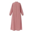 thumbnail image 4 of ZANZEA Womens Dresses Muslim Solid Color Long Sleeve Pocket Button Down Dress, 4 of 13