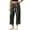 Black, variant on Hueook Straight Leg Jeans for Women Drawstring Elastic Waist Denim Pants with Pockets Casual M