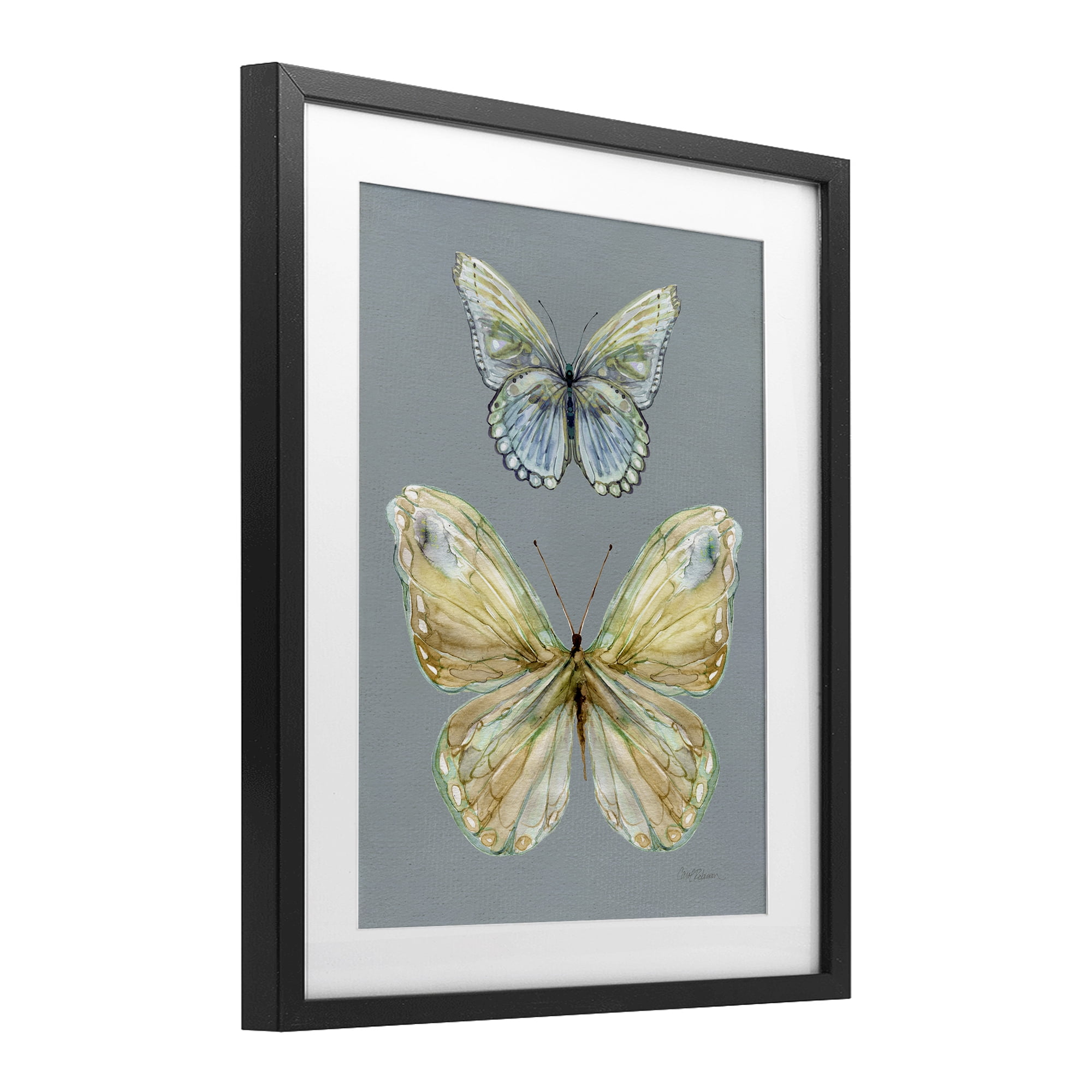 Stupell Industries Delicate Butterflies on Slate Black Framed Print Under Glass, design by Carol Robinson