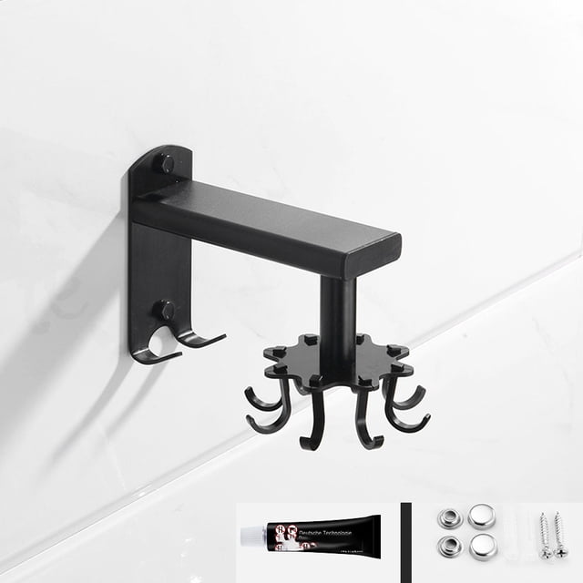 1 gancho giratorio de cocina con 8 ganchos, gancho telescópico para colgar en la pared, estante de almacenamiento multifuncional, adecuado para muebles de cocina y hogar.