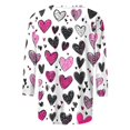 thumbnail image 4 of Outfmvch oversized tshirts for women workout tops for women Love Heart Grahic Valentines Day Shirts 3/4 Sleeve Pullover Blouse heart sweater for women Three Quarter Sleeve Valentines Tops Pink 2 L, 4 of 5