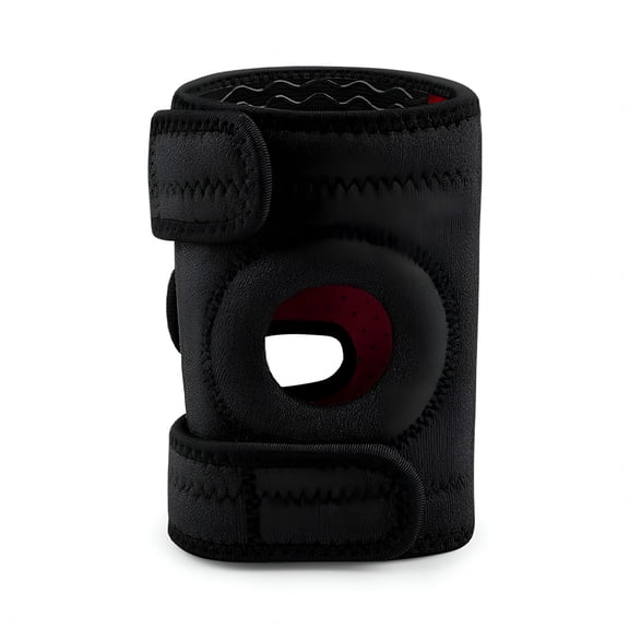 XIRQI 1Pc Youth Kids Knee Brace Patella Stabilizer with Adjustable Fastener Tape Soft Non-Slip Design Knee Support Strap-Black