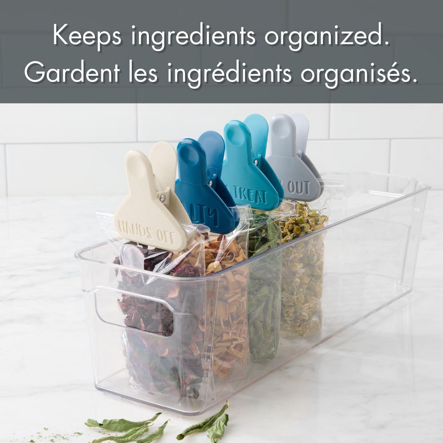 Mainstays 4-Piece Bag Clip Set, Dimensions - 5.84 cm x 6.35 cm x 3.30 cm