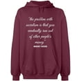 thumbnail image 2 of OXI Hoodie Sweatshirt - The Problem With Socialism, Basic Casual Hoodie for Men's and Women Fleece Hoodie Long Sleeve - Maroon 3X-Large, 2 of 3