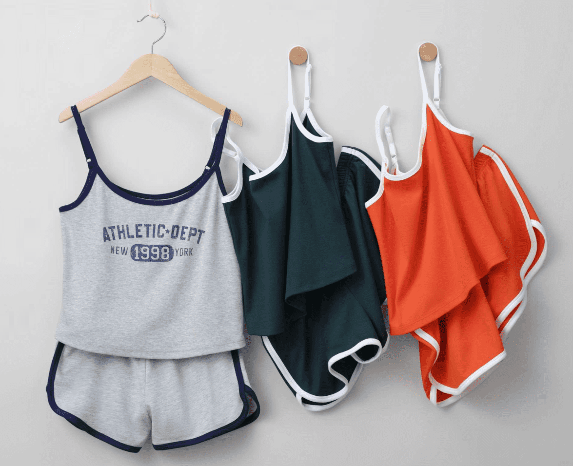 No Boundaries Sports Tank Top and Shorts Sleep Set, 2-Piece, Women's XS-XXL