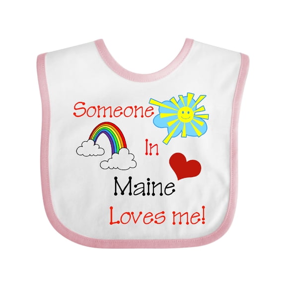 Inktastic Someone in Maine Loves Me Boys or Girls Baby Bib