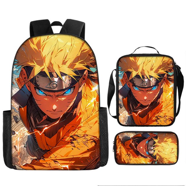 Naruto Anime Backpack Three-Piece Set-Lightweight And Durable Backpack With A Unique Anime Design For Everyday Use-week