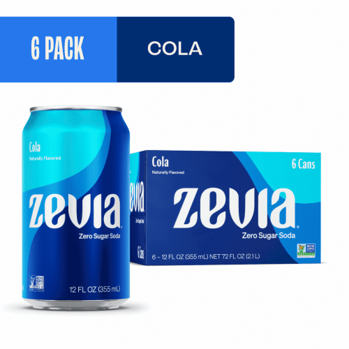 Zevia Cola Zero Calorie Soda Cans 6 pk / 12 fl oz - Pack of 2