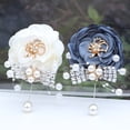 thumbnail image 3 of Tnobhg Wedding Wrist Flower Elegant Faux Pearl Rhinestone Design Never Wilt or Fade Wrist Flower for Bridesmaids Groomsmen, 3 of 8