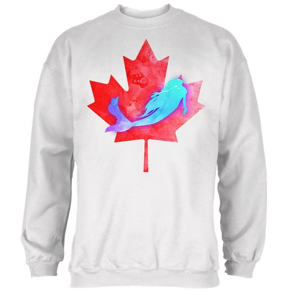 Canadian Mermaid Mens Sweatshirt White MD
