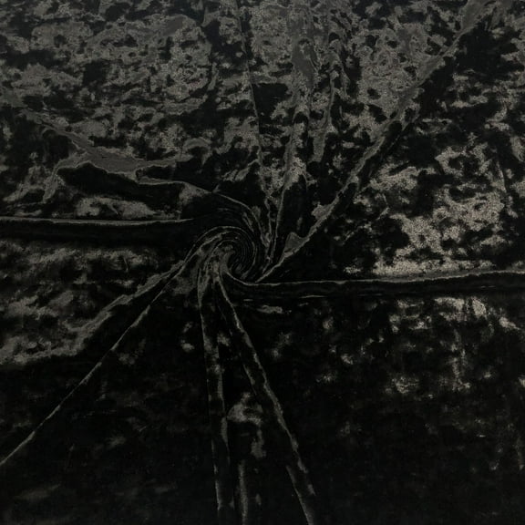 Black Crushed Stretch Velvet Solid