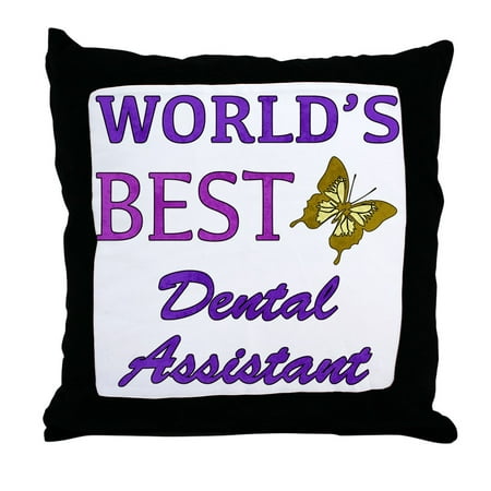 CafePress - Worlds Best Dental Assistant (Butterfly) Throw Pil - Decor Throw Pillow (Best Dental Chair In The World)