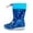Blue, variant on Toddler Kids Rain Boots Purple Soccer Pattern – Waterproof Lightweight Non-Slip with Drawstring, Boys & Girls